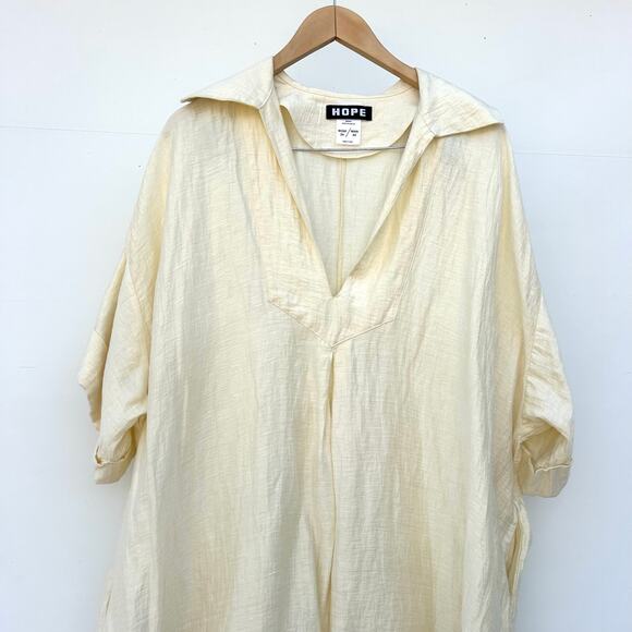 Hope Stockholm Plaza Linen Maxi Dress Scandinavian Ecru Cream Oversized 34 - Picture 6 of 13